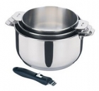 Lot 3 casseroles + poignée LAGOSTINA SALVASPAZIO