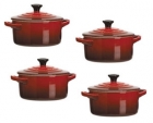 Set 4 mini-cocottes LE CREUSET rouge