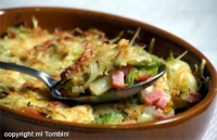 Recettes de cuisine : Gratin de poireaux aux lardons