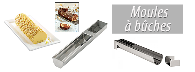 Moule à Bûche en inox avec insert - gouttière à bûche en inox