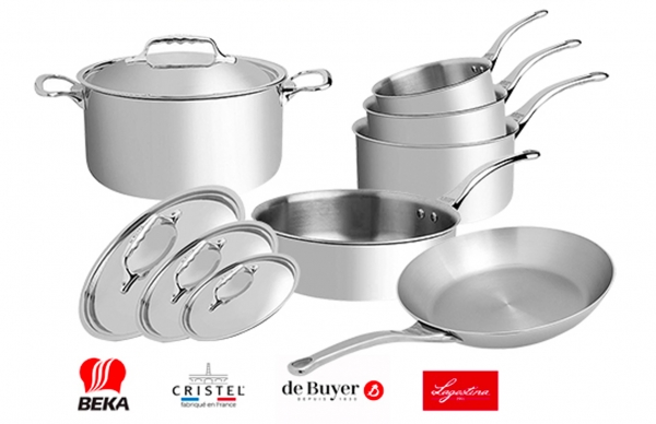 Batterie de Cuisine Induction Acier Inox. 9 pcs, Couvercles + Dessous de  Plat Maestro MR-2021 Argent - Casserolerie - Achat & prix