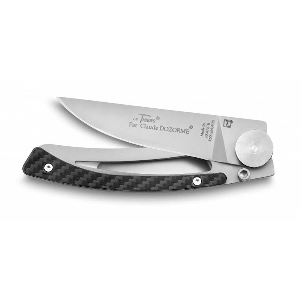 Couteau de poche Liner Lock Le Thiers Manche Carbone Claude Dozorme