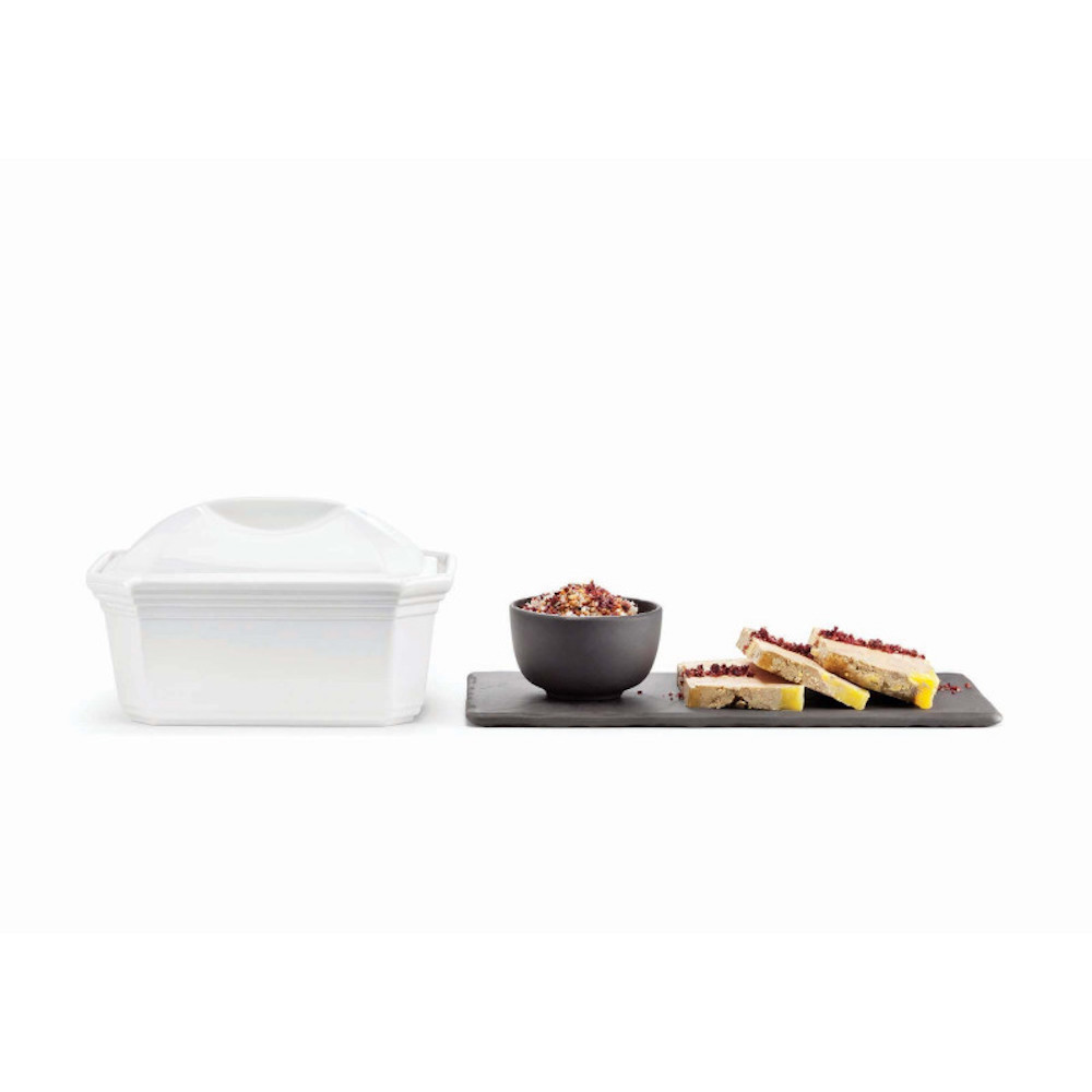 Art de la table : Terrine porcelaine rectangulaire avec presse 600 gr