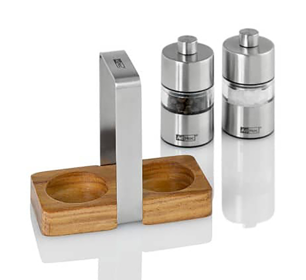 Ménagère Poivre & Sel Inox/bois d'acacia AdHoc