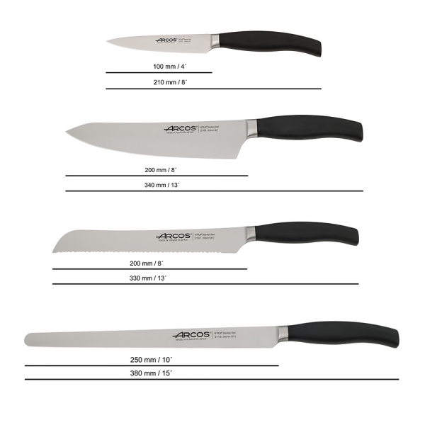 Bloc Couteaux 4 pcs + ciseaux Clara Arcos