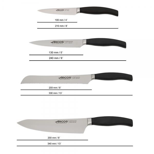 Bloc Couteaux 4 pcs + fusil Clara Arcos