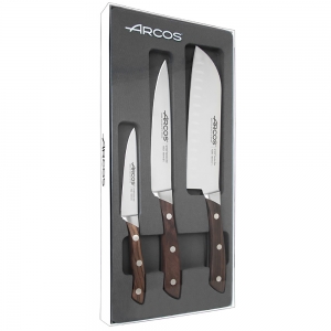 140x140 - Coffret 3 Couteaux Office/cuisine/Santoku Natura Arcos