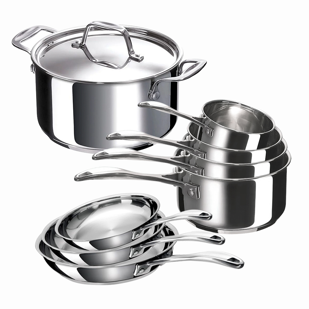 Set de casseroles Universal 6 pièces, acier inoxydable, fond à