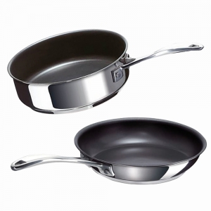 14€53 sur Poêle Chef Lisse 24 cm en inox - Beka - Argent - Inox - Poele /  sauteuse - Achat & prix