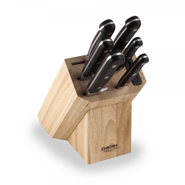 Bloc Aiguiseur Chroma + 6 Couteaux Japan Chef Chroma