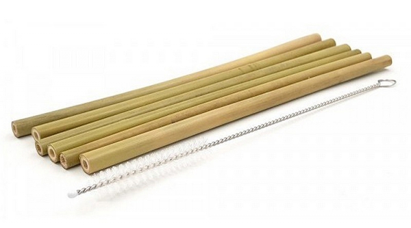 6 Pailles Bambou + Brosse de nettoyage Cookut
