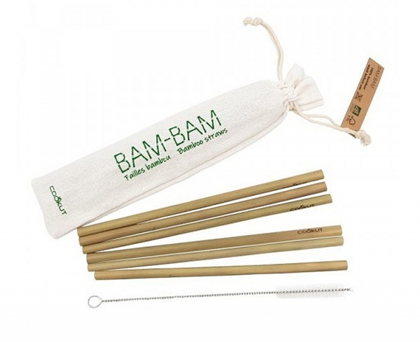 6 Pailles Bambou + Brosse de nettoyage Cookut