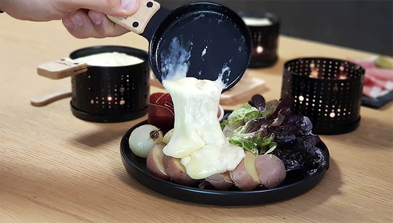 Cookut - coffret cadeau raclette à la bougie - blanc - montagne