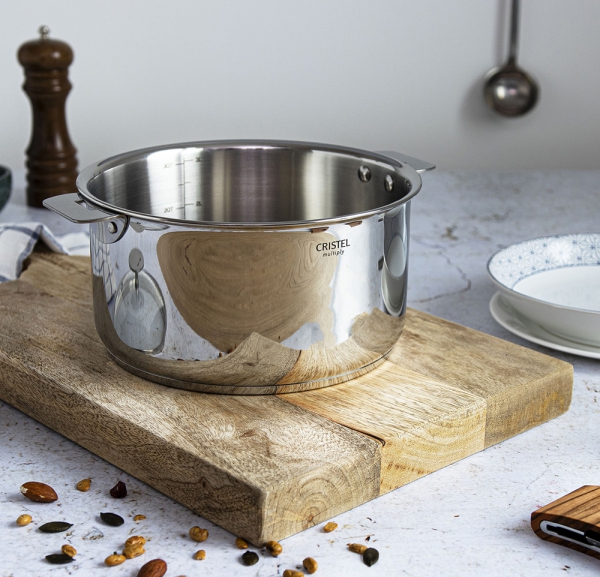 Casserole en inox avec poignée fixe gamme Castel Pro - Cristel