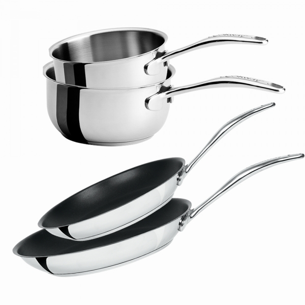 Batterie 4 pièces Cookway Master Cristel avec poêles anti-adhésives
