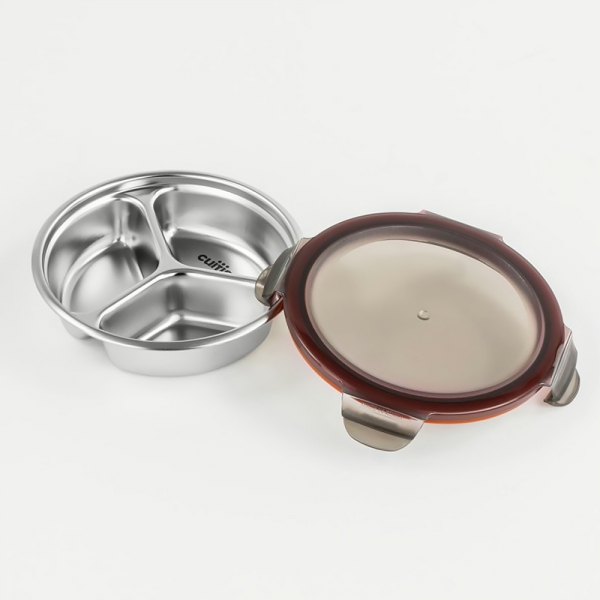 Boîte hermétique Inox ronde 2 compartiments Cuitisan