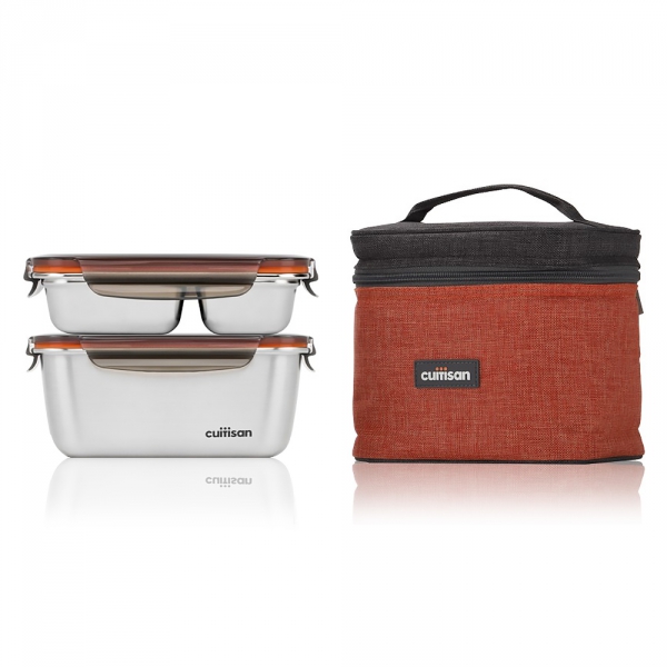 Set boites repas inox + sac de transport Cuitisan
