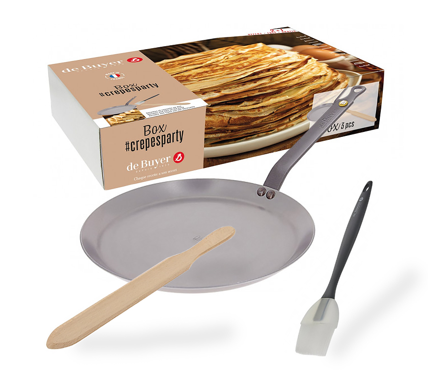 Poêle à Crêpes Professionnelle en Acier Bleui 200 mm - De Buyer Pas Cher