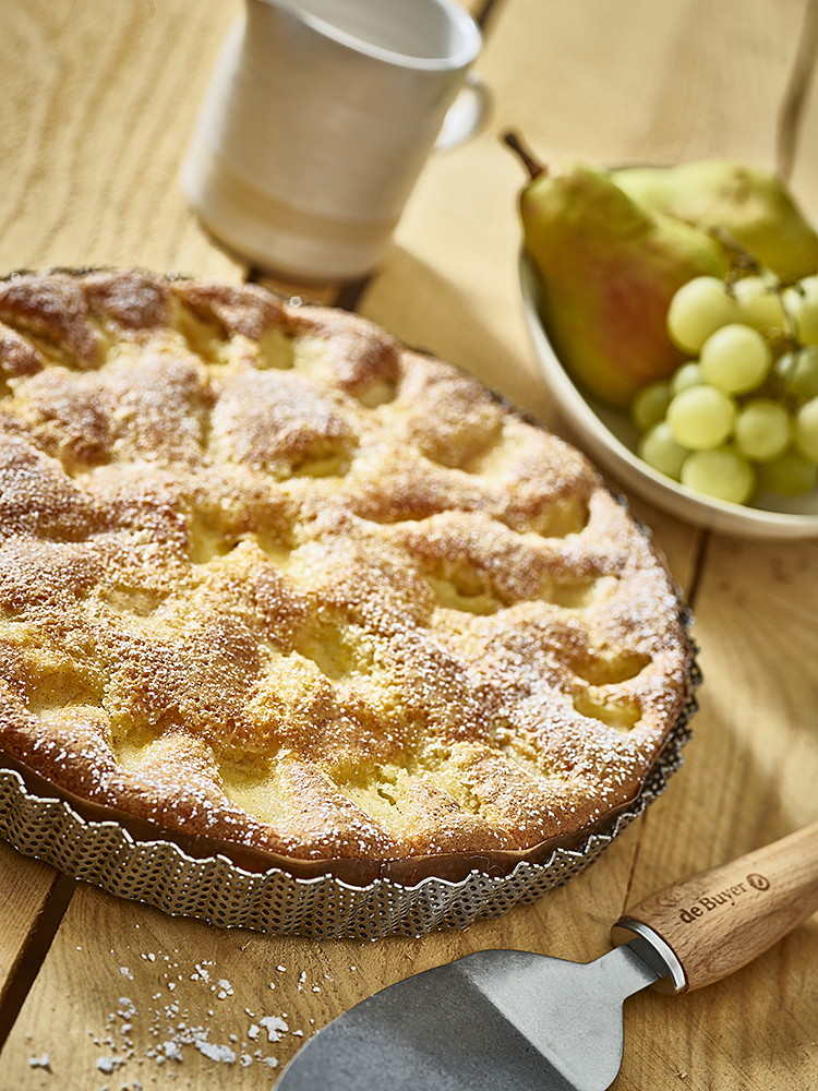 Moule à tarte cannelé fer blanc Gobel (fond amovible) - tourtière