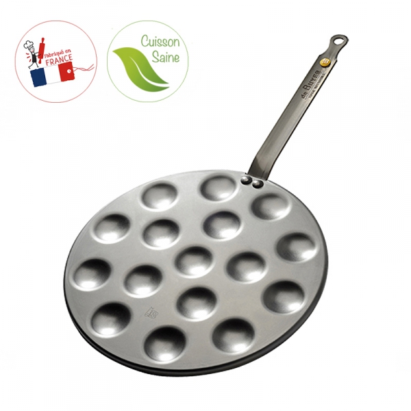 Poêle à mini-blinis et poffertjes Mineral B-Element De Buyer