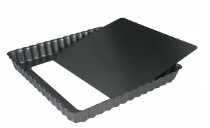 140x85 - Moule à Tarte Carré à Fond Amovible Anti-adhésif De Buyer