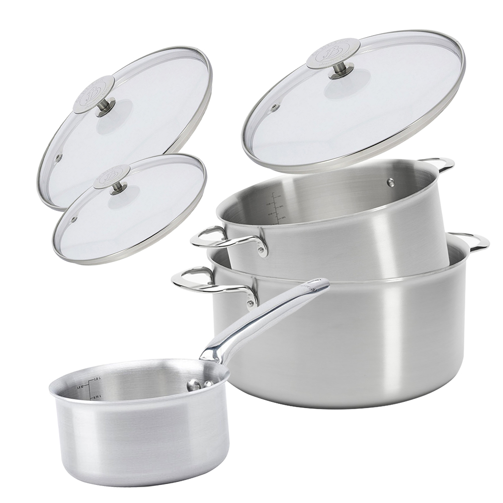 Set batterie 8 pièces Alchimy De Buyer poêle sauteuse casseroles