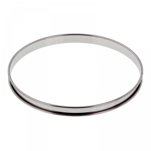 Cercle à tarte inox H 2 cm bord roulé - Diamètre cm 16 cm