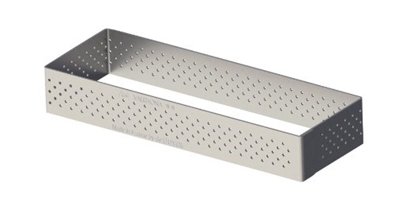 Cercle à tarte rectangle perforé Valrhona De buyer