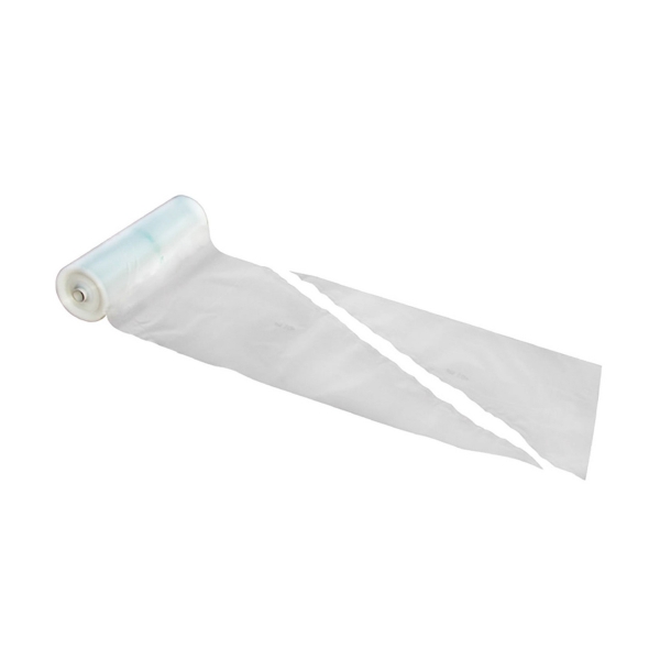 Rouleau de poche à douille Jetable en Plastique Transparent 100Pcs