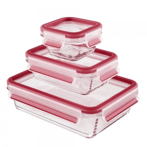 140x140 - Set 3 boîtes alimentaires verre Clip & Close Emsa