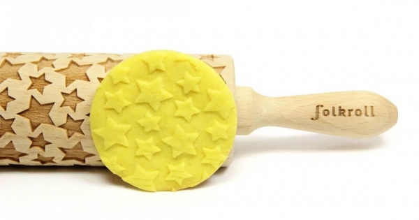 Mini Rouleau à Pâtisserie Décor Etoiles Folkroll