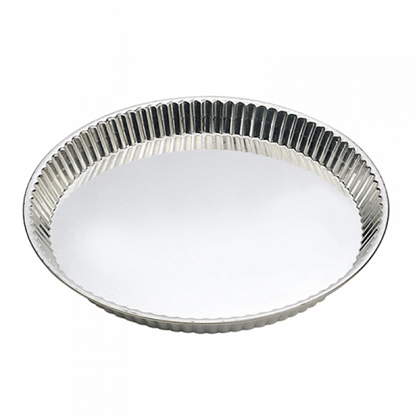 Moule à tarte cannelé bord plat fer blanc Gobel