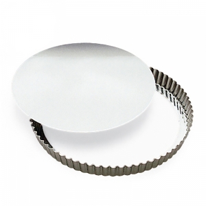 140x140 - Moule à tarte cannelé fer blanc Gobel (fond amovible)