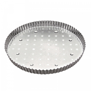 140x140 - Moule à tarte cannelé fer blanc Gobel (fond perforé)
