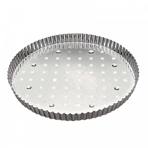 140x140 - Moule à tarte cannelé fer blanc Gobel (fond perforé)