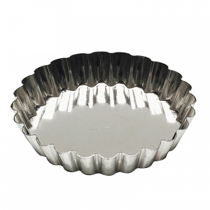 140x140 - Moule tartelette ronde cannelée fer blanc Gobel