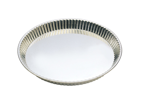 Moule à tarte cannelé bord plat fer blanc Gobel