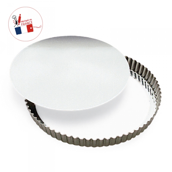Moule à tarte cannelé fer blanc Gobel (fond amovible)