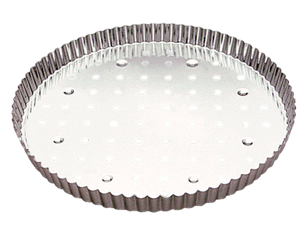 Moule à tarte cannelé fer blanc Gobel (fond perforé)