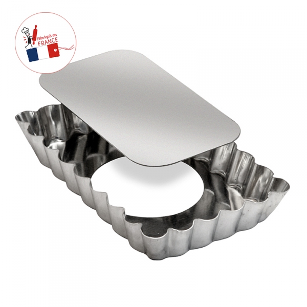 Moule à tartelette rectangulaire fer blanc Gobel (fond amovible)