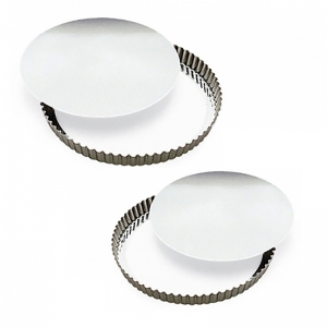 140x140 - Lot Moules à tarte fer blanc 24 et 28 cm Gobel (fond amovible)