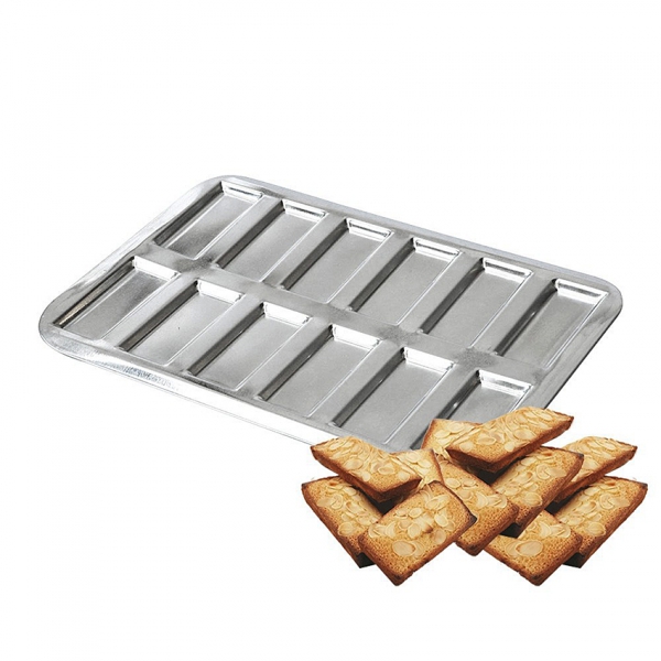 Moule à 6 Financiers en Fer Blanc - 380 x 180 mm - TELLIER - Fourniresto