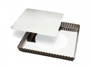 140x103 - Moule à Tarte Fer Blanc Carré-Rectangulaire Fond Amovible Gobel