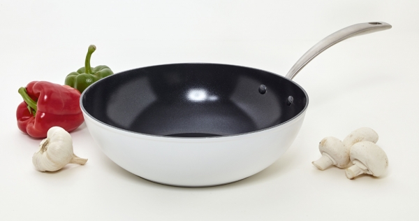Wok céramique Evergreen white Aubecq