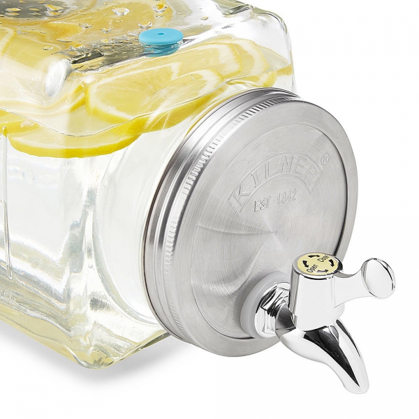 Distributeur de Boissons en Verre Cube 3 litres Kilner