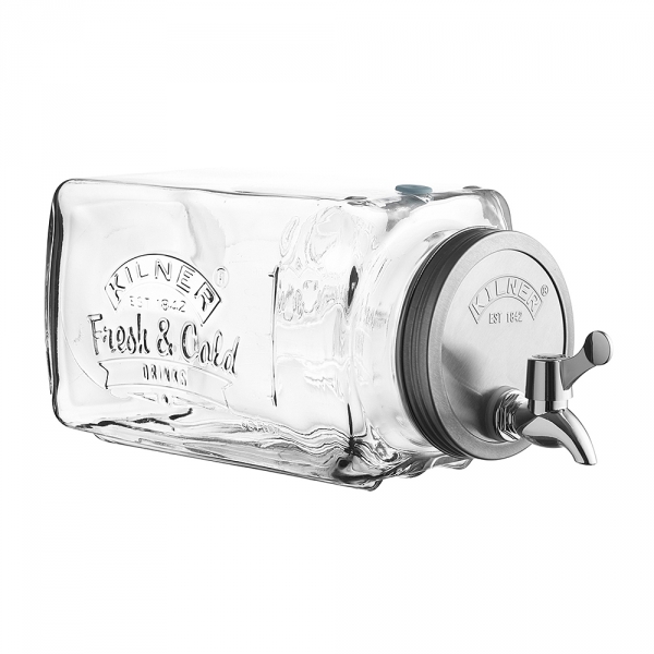 Distributeur de Boissons en Verre Cube 3 litres Kilner
