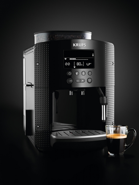 Cafetière Essential Noire avec Ecran LCD Krups