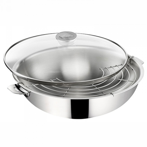 Wok inox 36 cm LAGOSTINA - E+ Électroménager