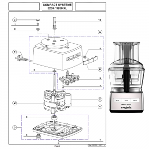 tube et ogive avec écrou pour machine à café expresso Magimix 