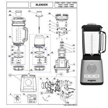 détachées Blender Magimix - Pièces et accessoires Magimix Cuisin'Store